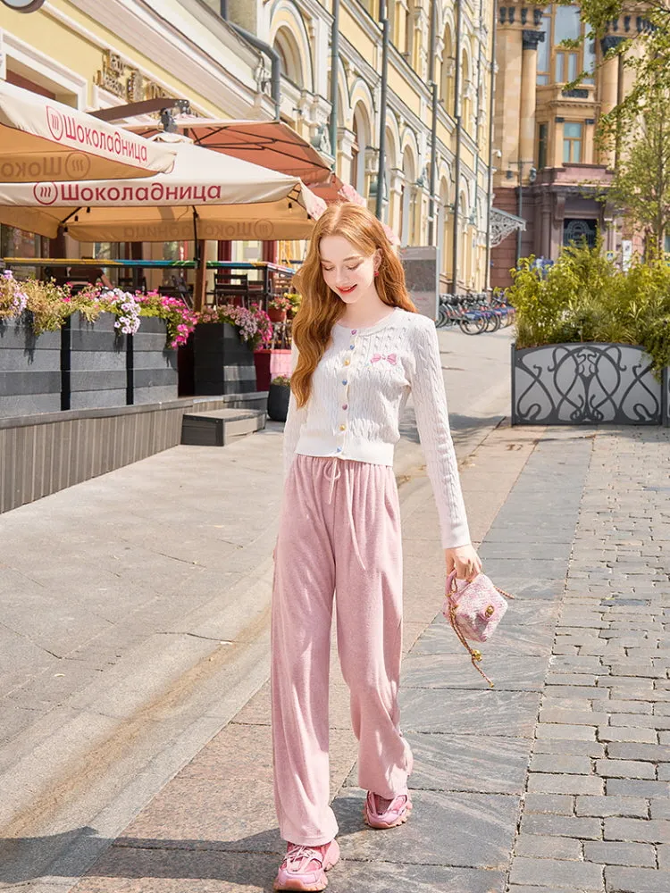 Pink Terry Wide Pants