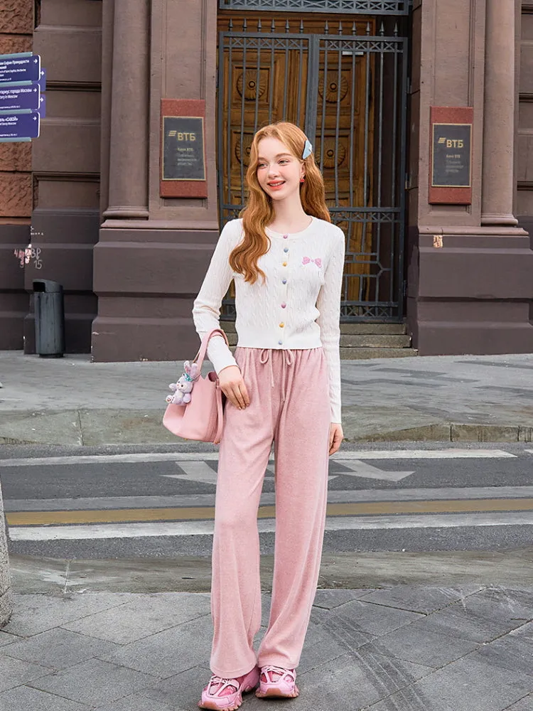 Pink Terry Wide Pants
