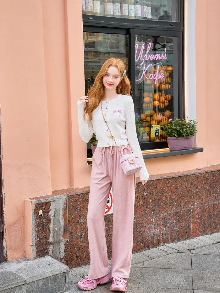 Pink Terry Wide Pants