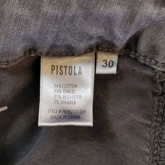 Pistola Military Cargo Skinny Jeans Pants Size 30 Grey New