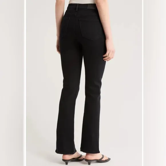 Pistola Teagan High Waist Slit Cuff Slim Leg Black Vinyl Women's Jeans Size 29