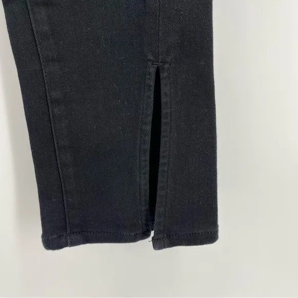 Pistola Teagan High Waist Slit Cuff Slim Leg Black Vinyl Women's Jeans Size 29