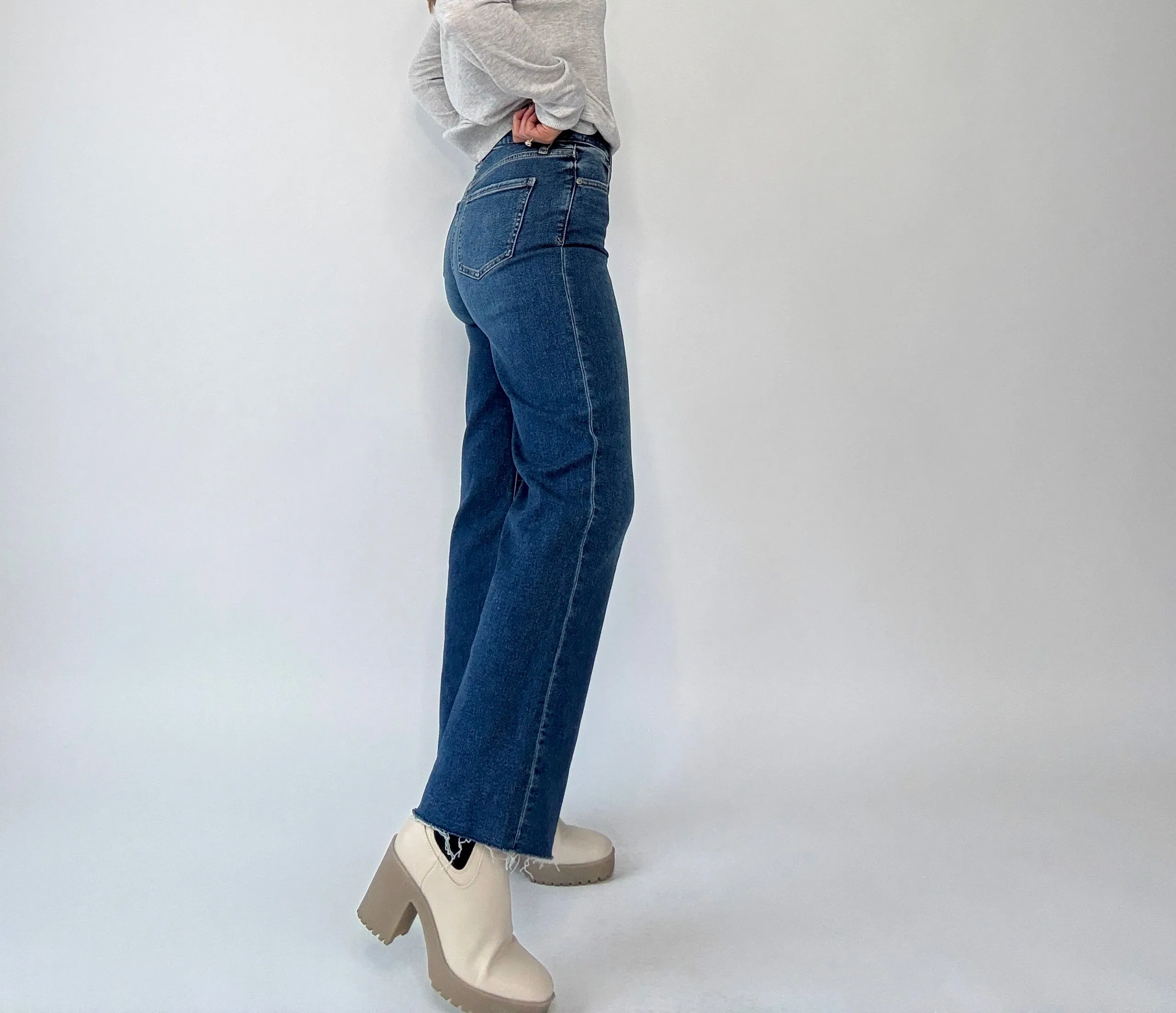 Pleaser High Rise Wide Ankle Jean