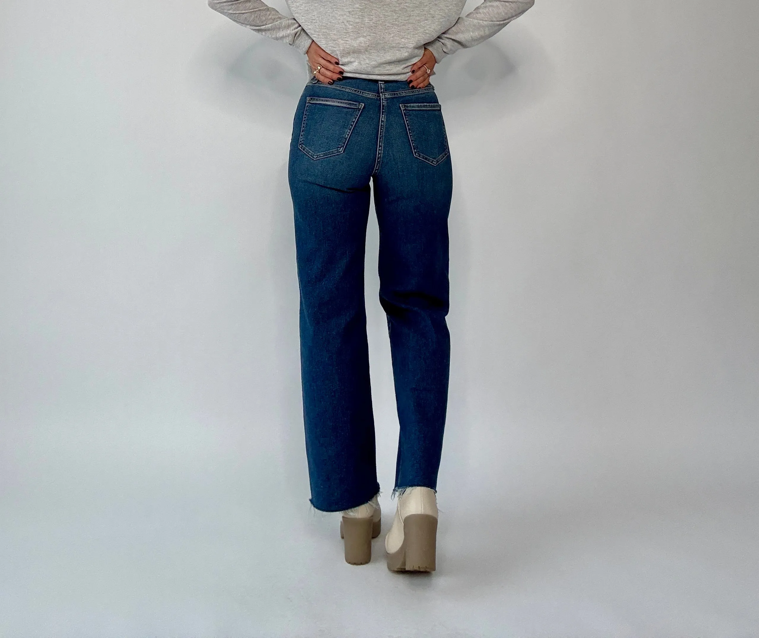 Pleaser High Rise Wide Ankle Jean