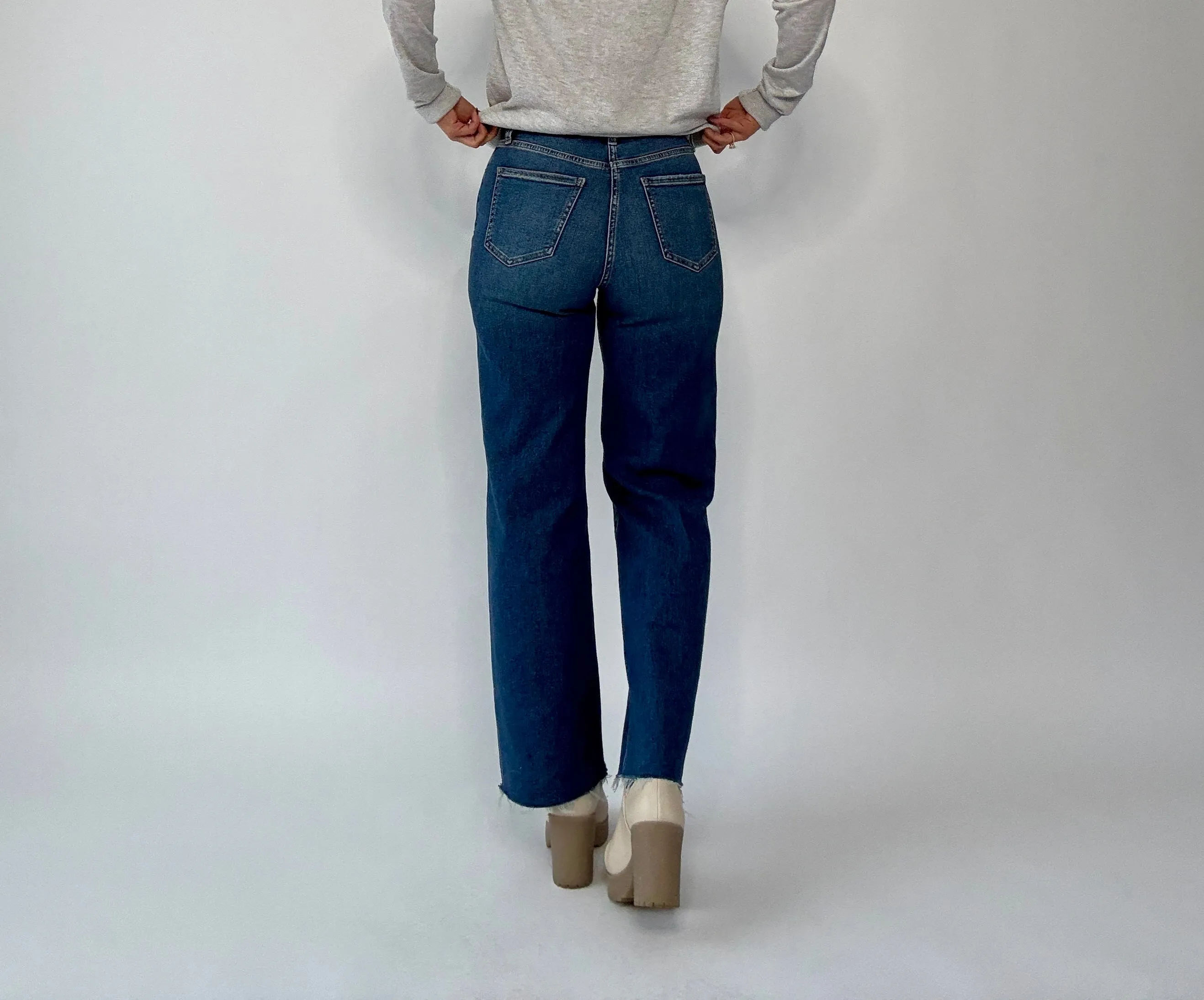 Pleaser High Rise Wide Ankle Jean