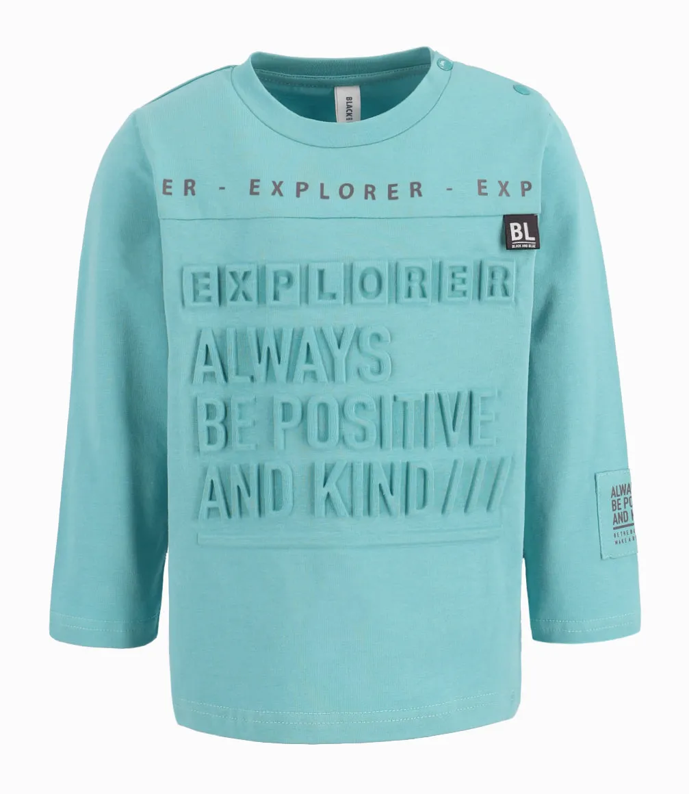 Polera Bebé Niño Con Cuello Redondo Y Relieve