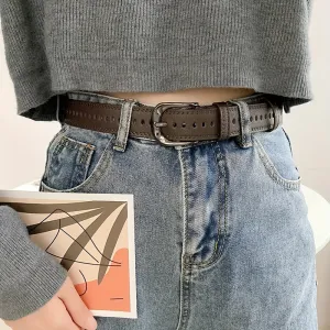 Preppy Style Women's Belt Faux Leather Hollow Accessory