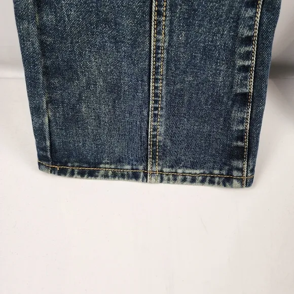 Pretty Little Thing Indigo Vintage Wash Belted Seam Front Flare Jeans Size 4