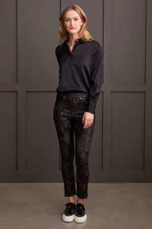 Pull On Slim Ankle with Bronze Foil Print