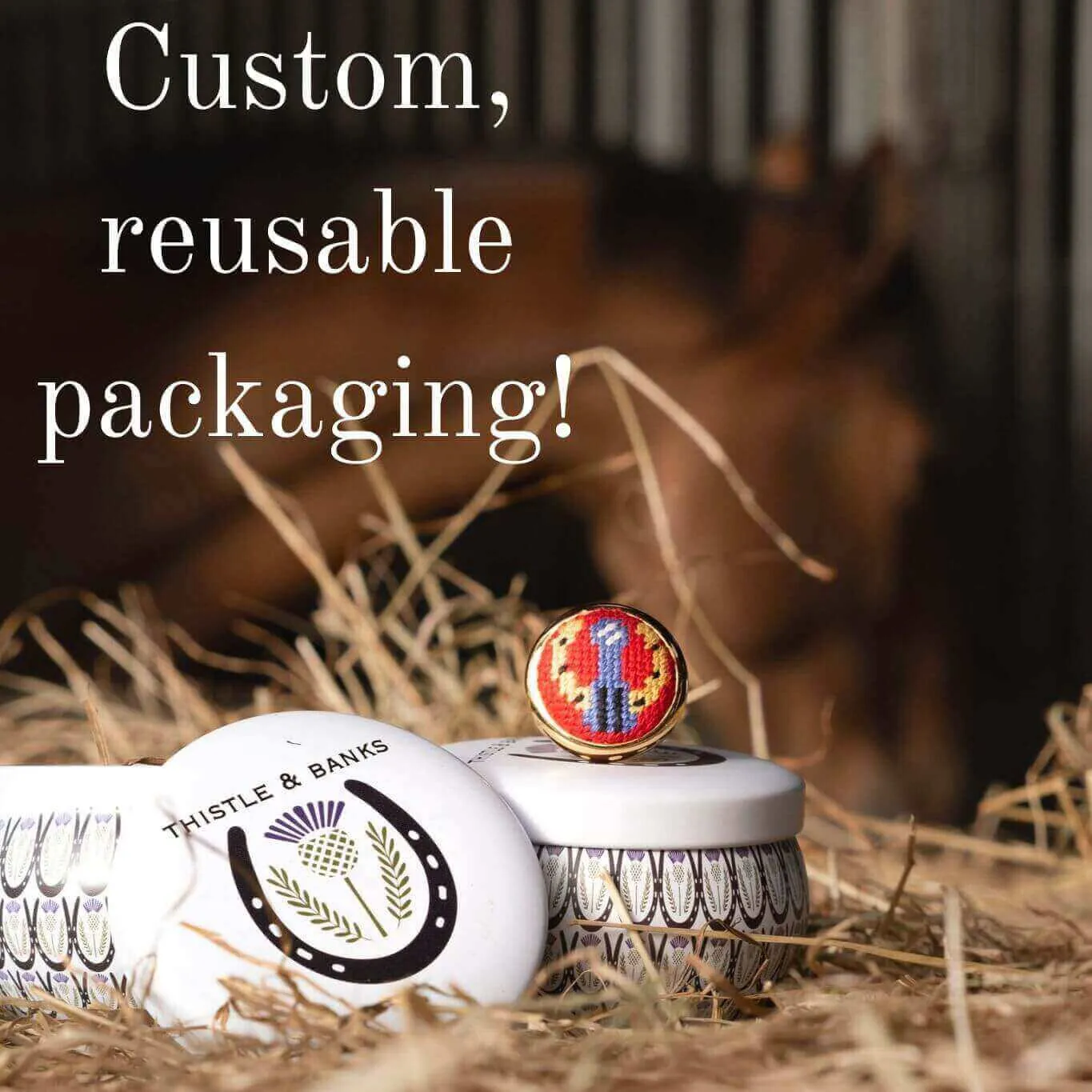 Purple and Silver Snaffle Bit Needlepoint Ring