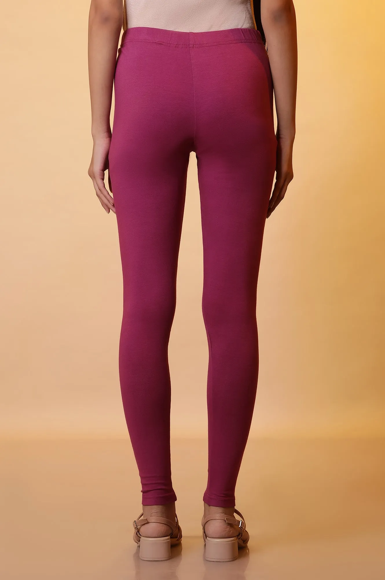 Purple Cotton Lycra Tights