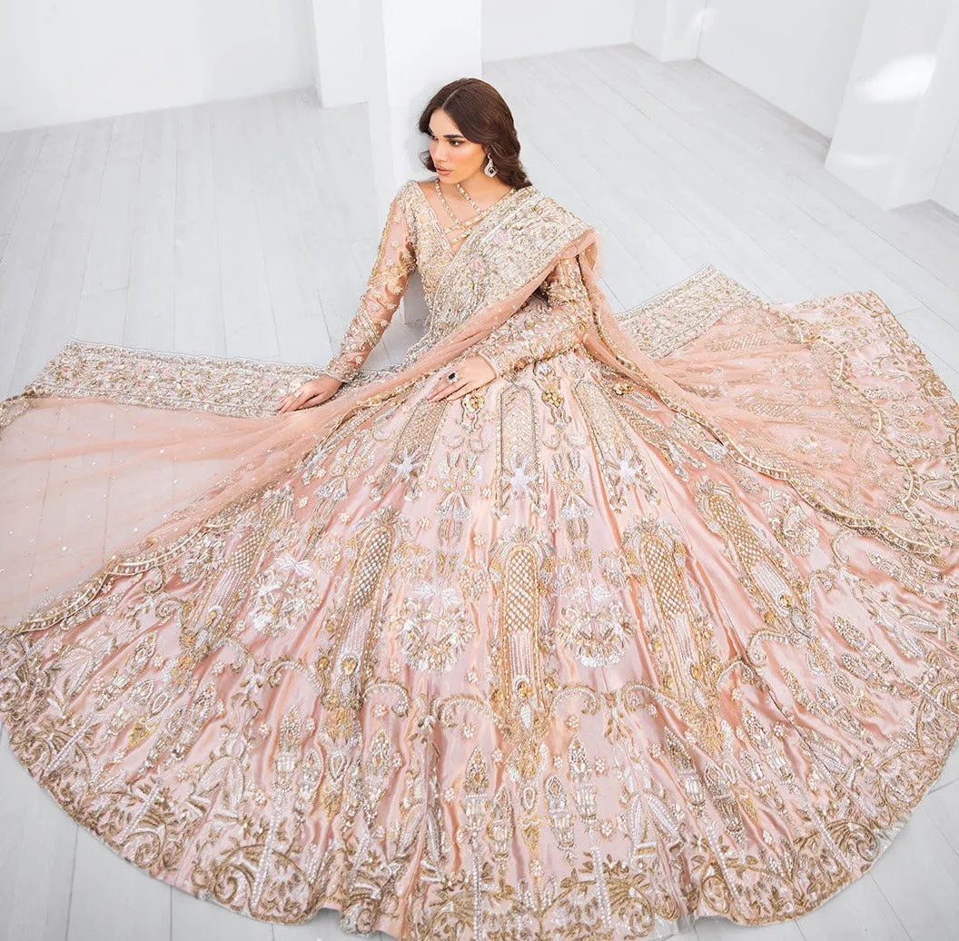 Rani Pink Lehenga Gown Pakistani Wedding Dresses