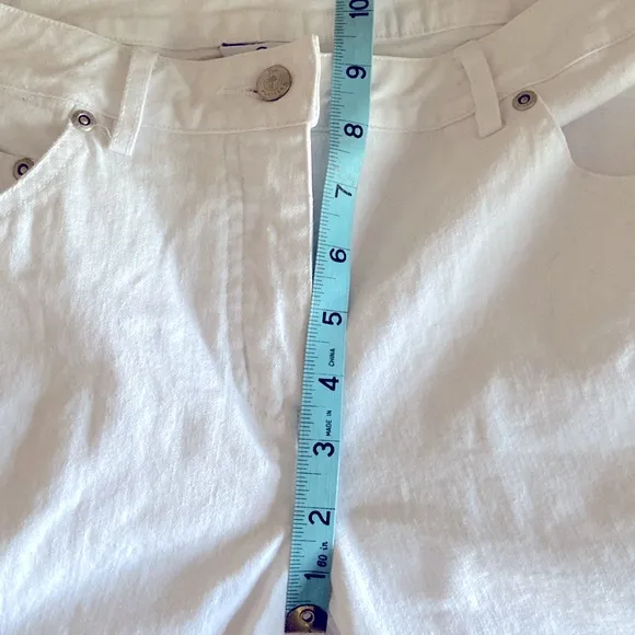 RARE Lilly Pulitzer White Jeans, Embroidered and Beading Below Knee, Size 4