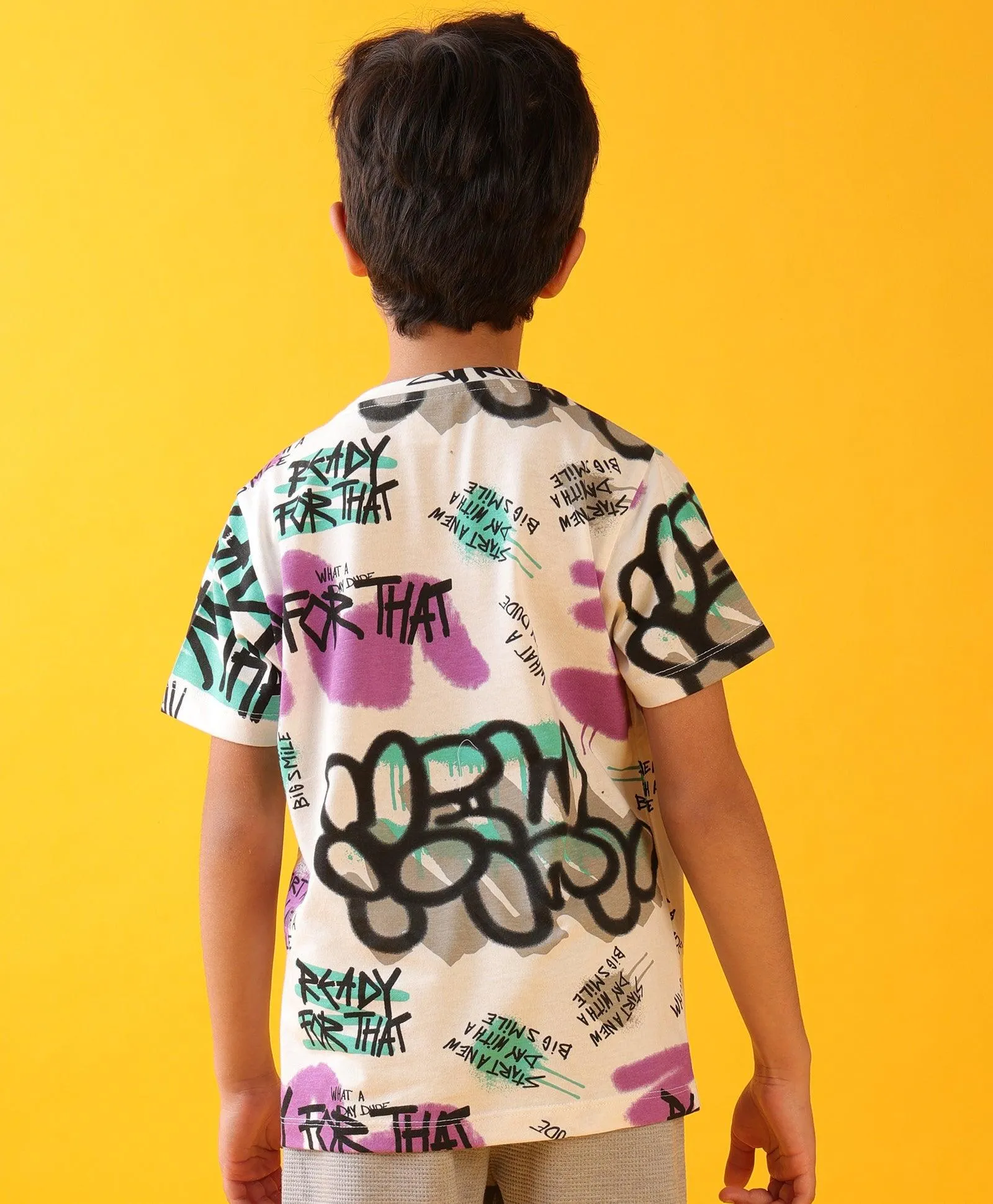 READY FOR THAT SHORT SLEEVES BOYS T-SHIRT - WHITE