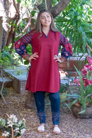 Red Cotton Kurti