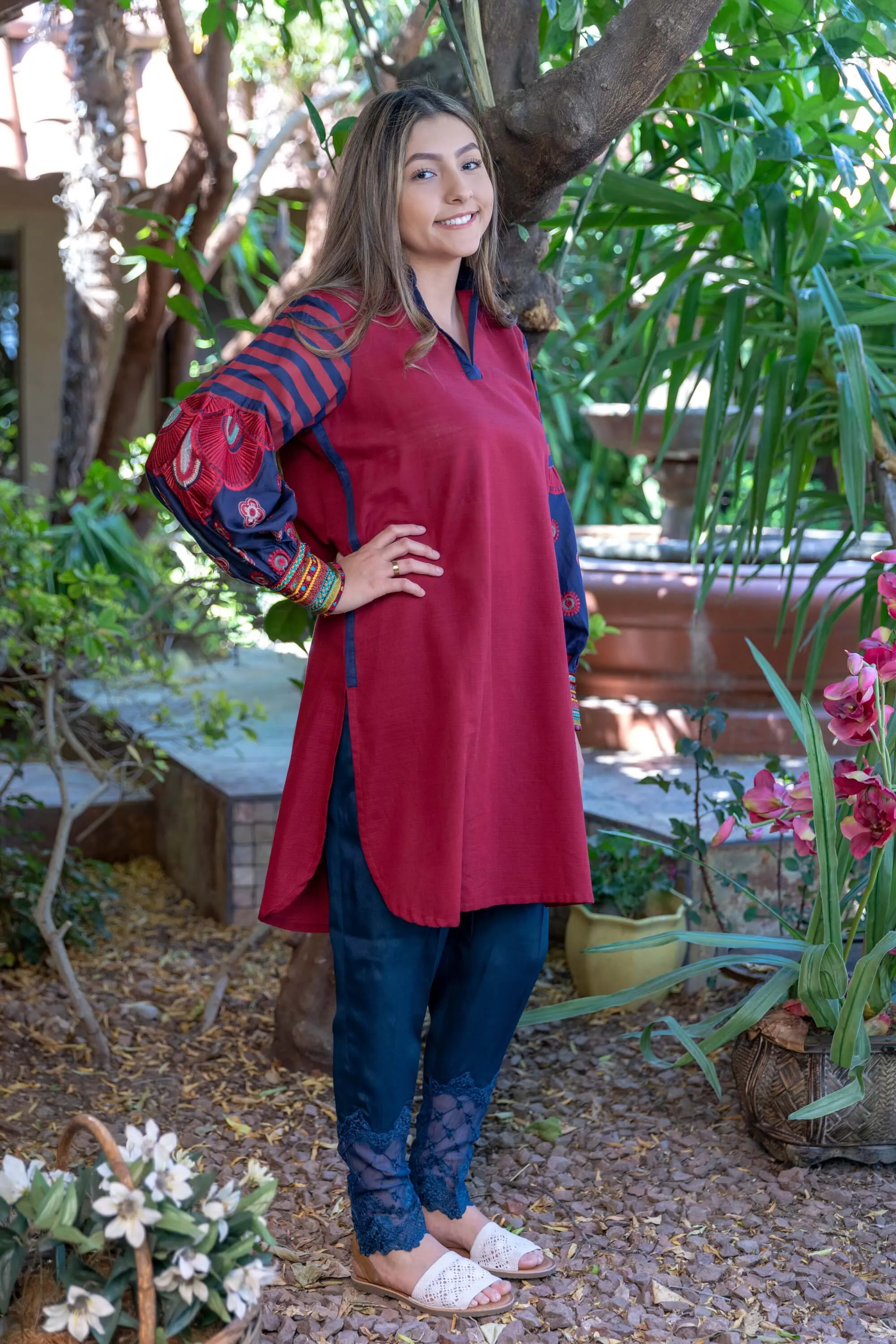 Red Cotton Kurti