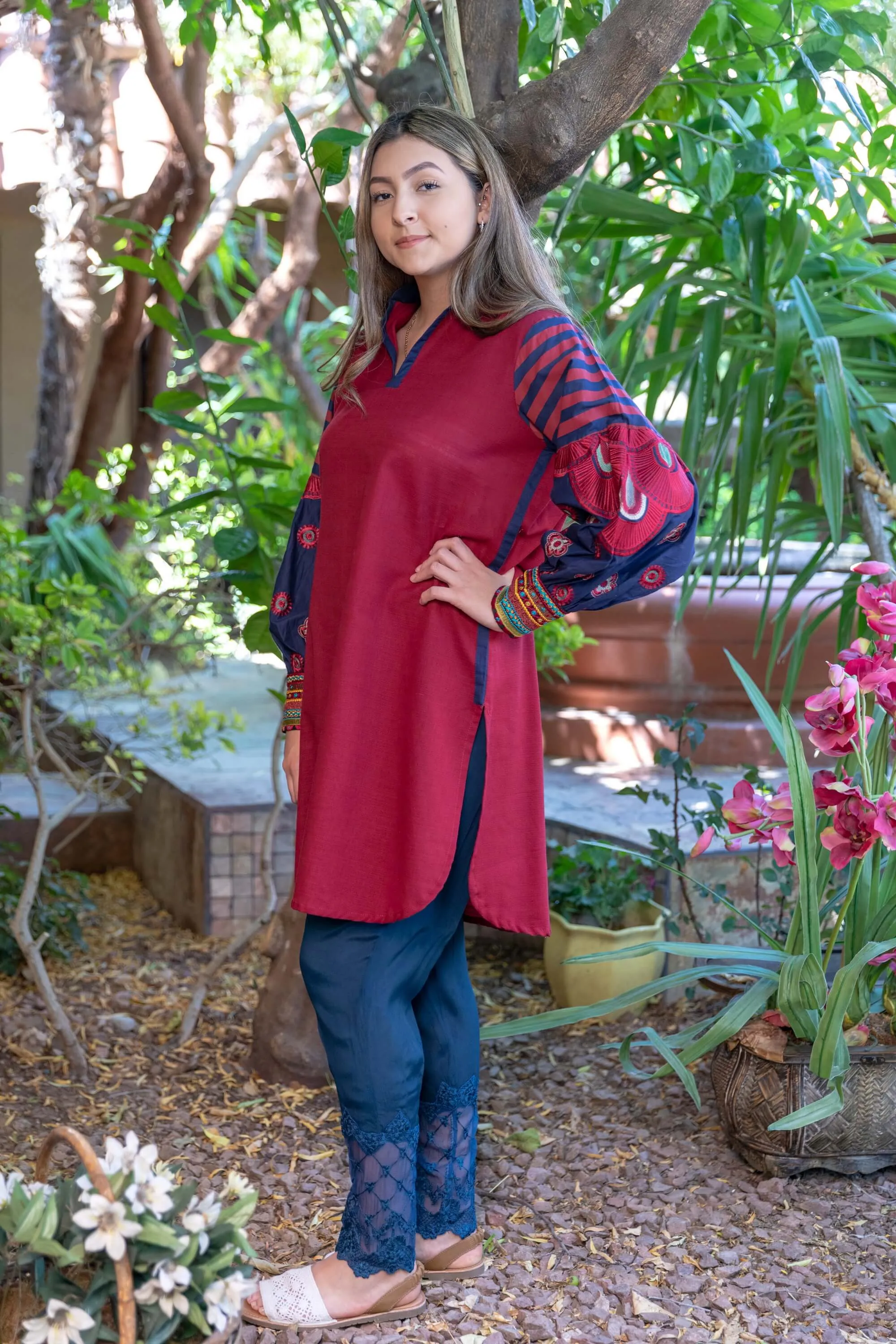 Red Cotton Kurti