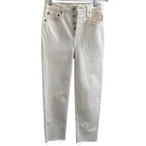 RE/DONE 70s Stove Pipe High Rise Straight Ankle Jeans in Vintage White size 24