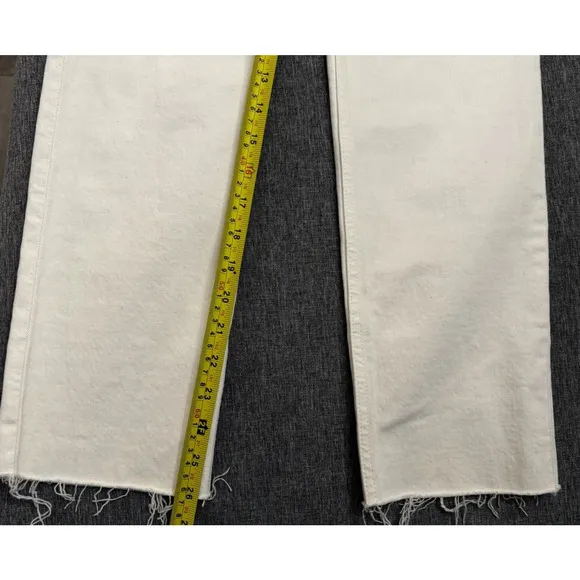 RE/DONE 70s Stove Pipe High Rise Straight Ankle Jeans in Vintage White size 24
