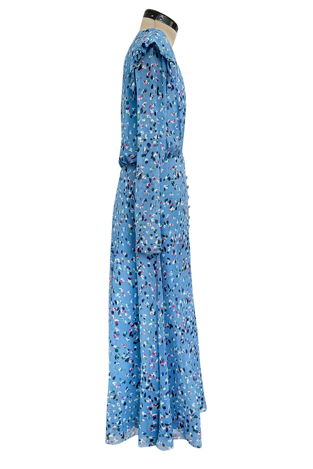 Resort 2018 Carolina Herrera Runway Look One Sample Floral Silk Chiffon Plunge Dress