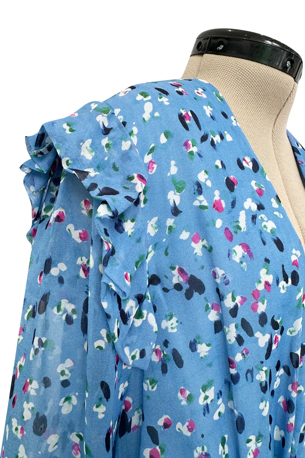 Resort 2018 Carolina Herrera Runway Look One Sample Floral Silk Chiffon Plunge Dress