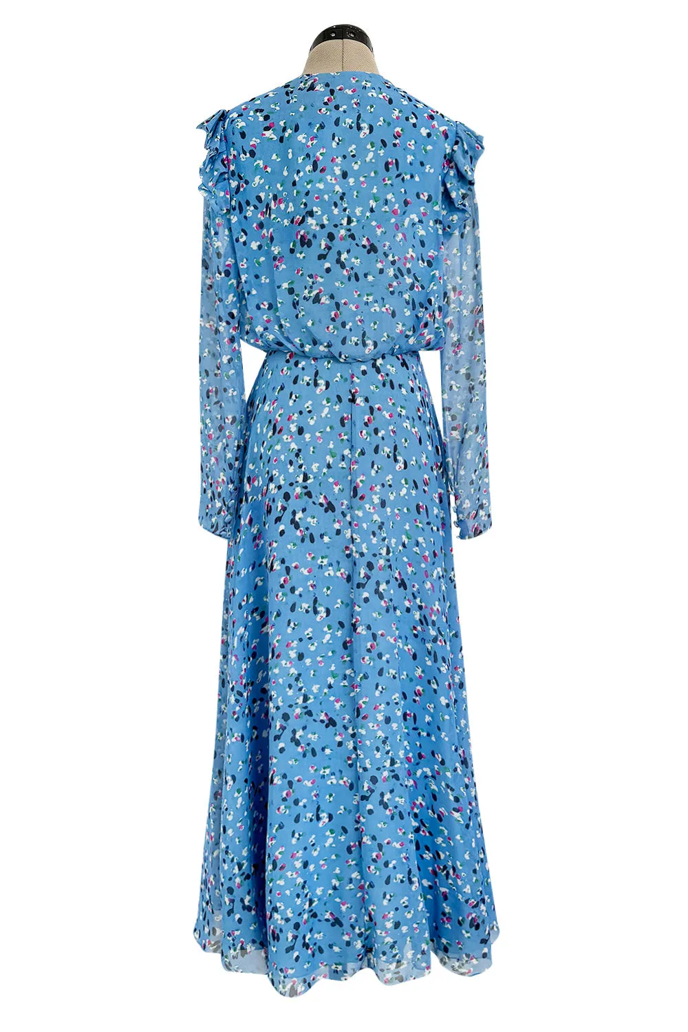 Resort 2018 Carolina Herrera Runway Look One Sample Floral Silk Chiffon Plunge Dress