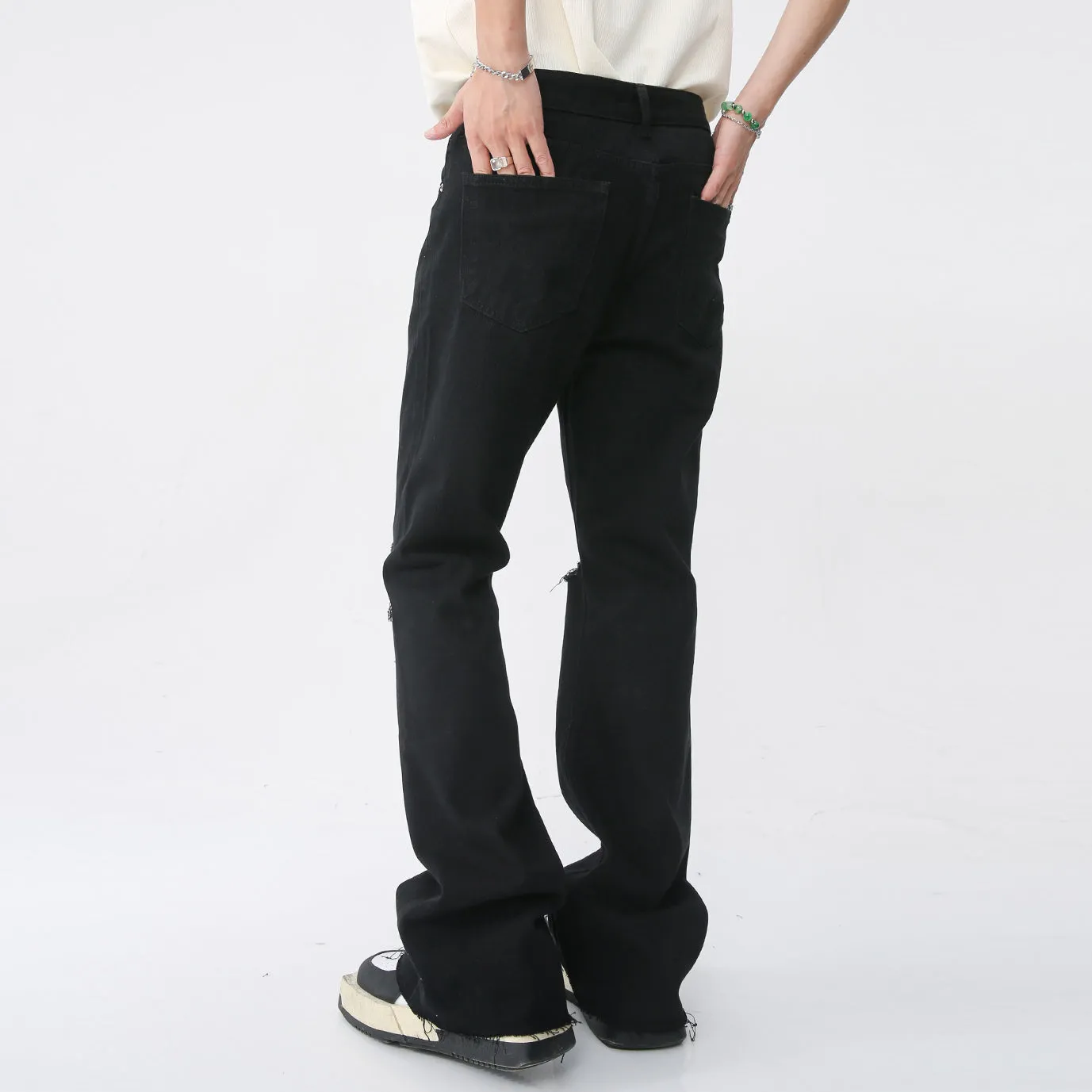 Retro Slim Denim Trousers