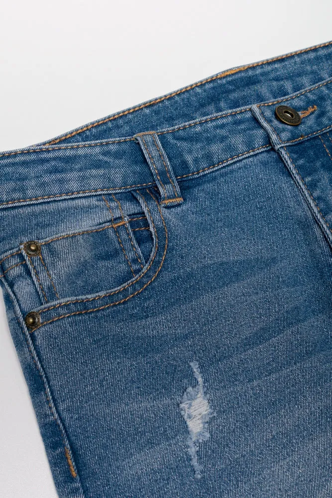Rip And Repair Denim Jeans Blue