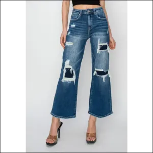 Risen High Rise Wide Leg Crop Jeans: Fashion so Comfy You'll Forget Clothing! 😜
