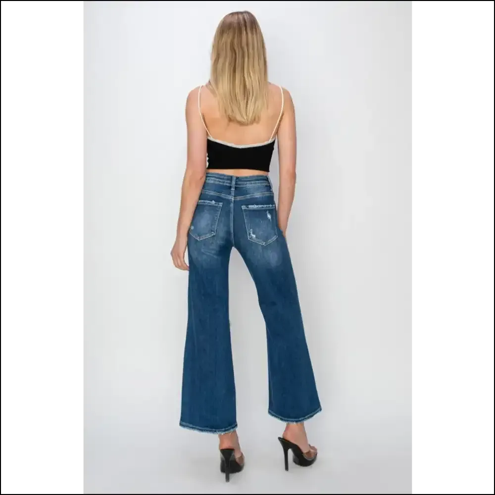 Risen High Rise Wide Leg Crop Jeans: Fashion so Comfy You'll Forget Clothing! 😜
