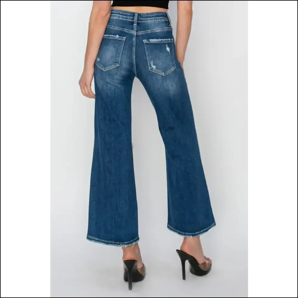 Risen High Rise Wide Leg Crop Jeans: Fashion so Comfy You'll Forget Clothing! 😜