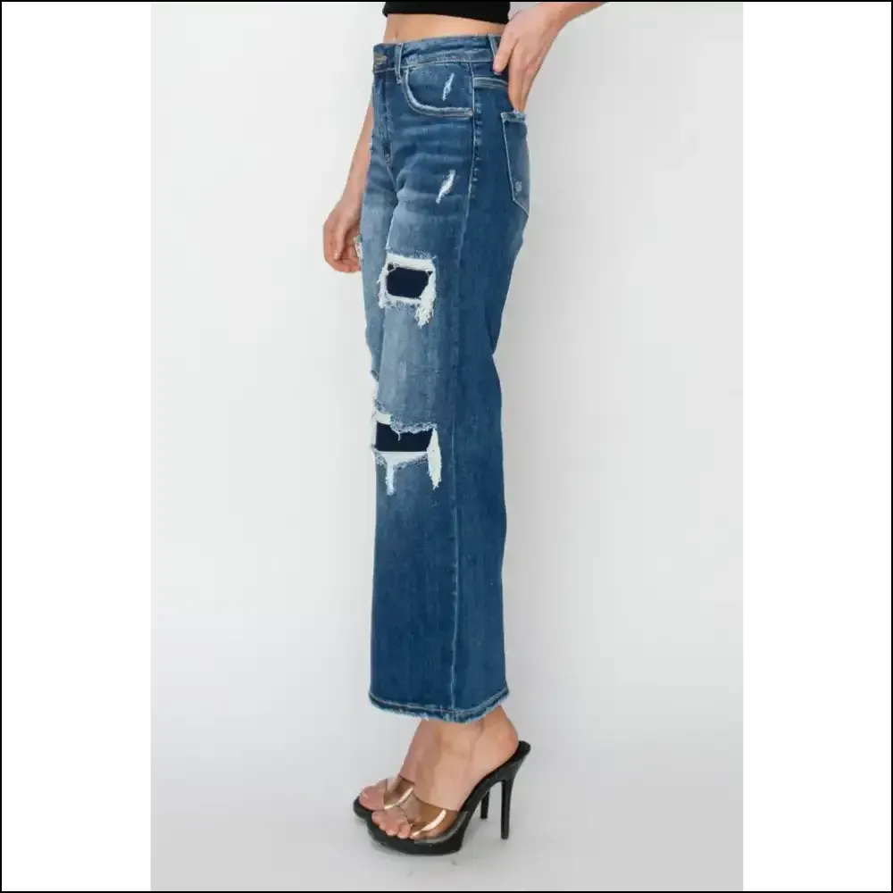 Risen High Rise Wide Leg Crop Jeans: Fashion so Comfy You'll Forget Clothing! 😜