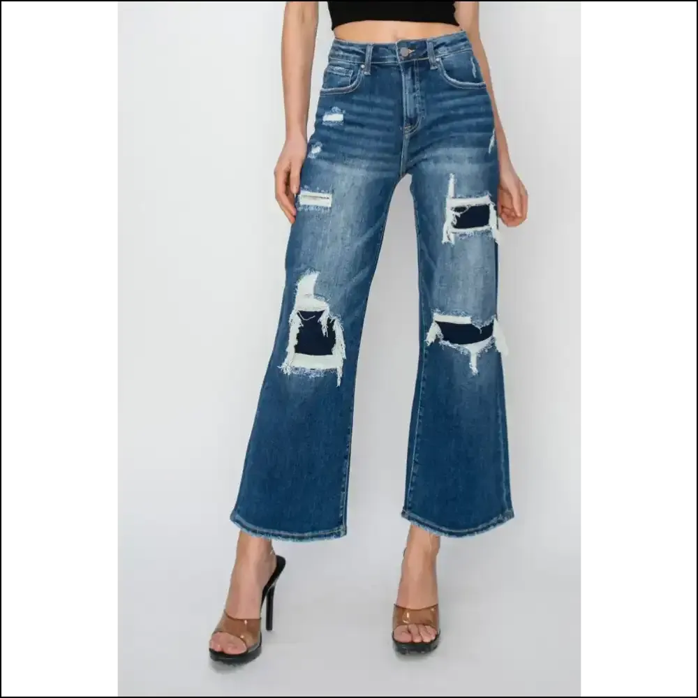 Risen High Rise Wide Leg Crop Jeans: Fashion so Comfy You'll Forget Clothing! 😜