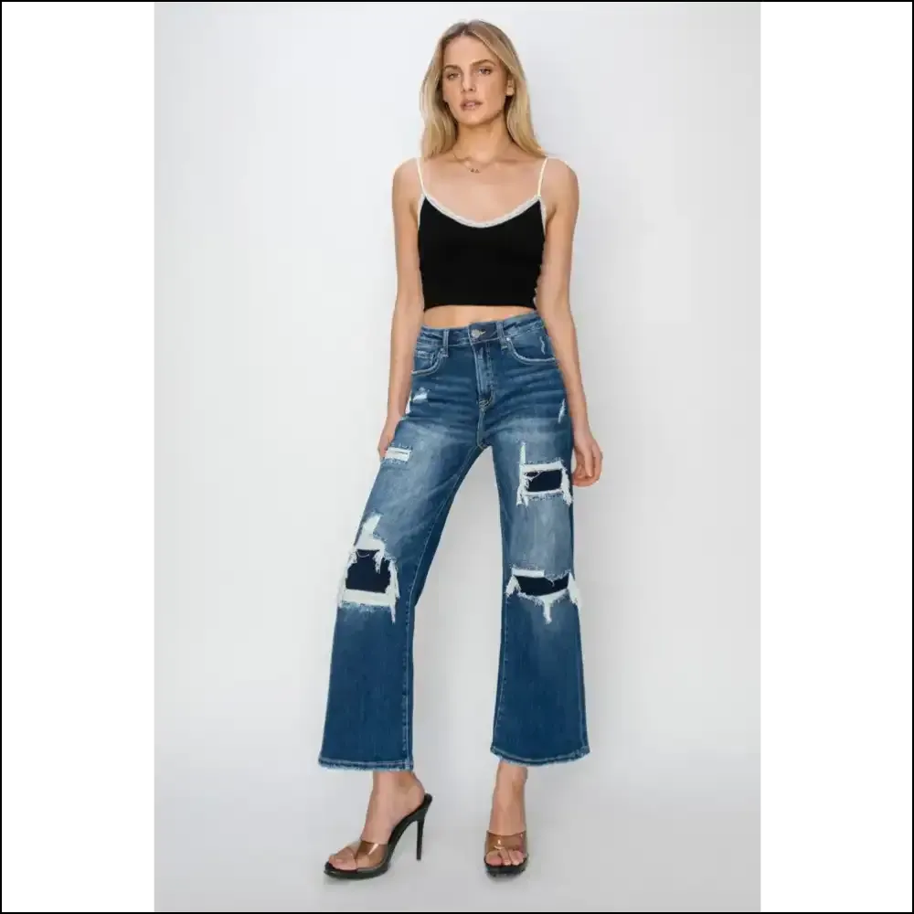Risen High Rise Wide Leg Crop Jeans: Fashion so Comfy You'll Forget Clothing! 😜