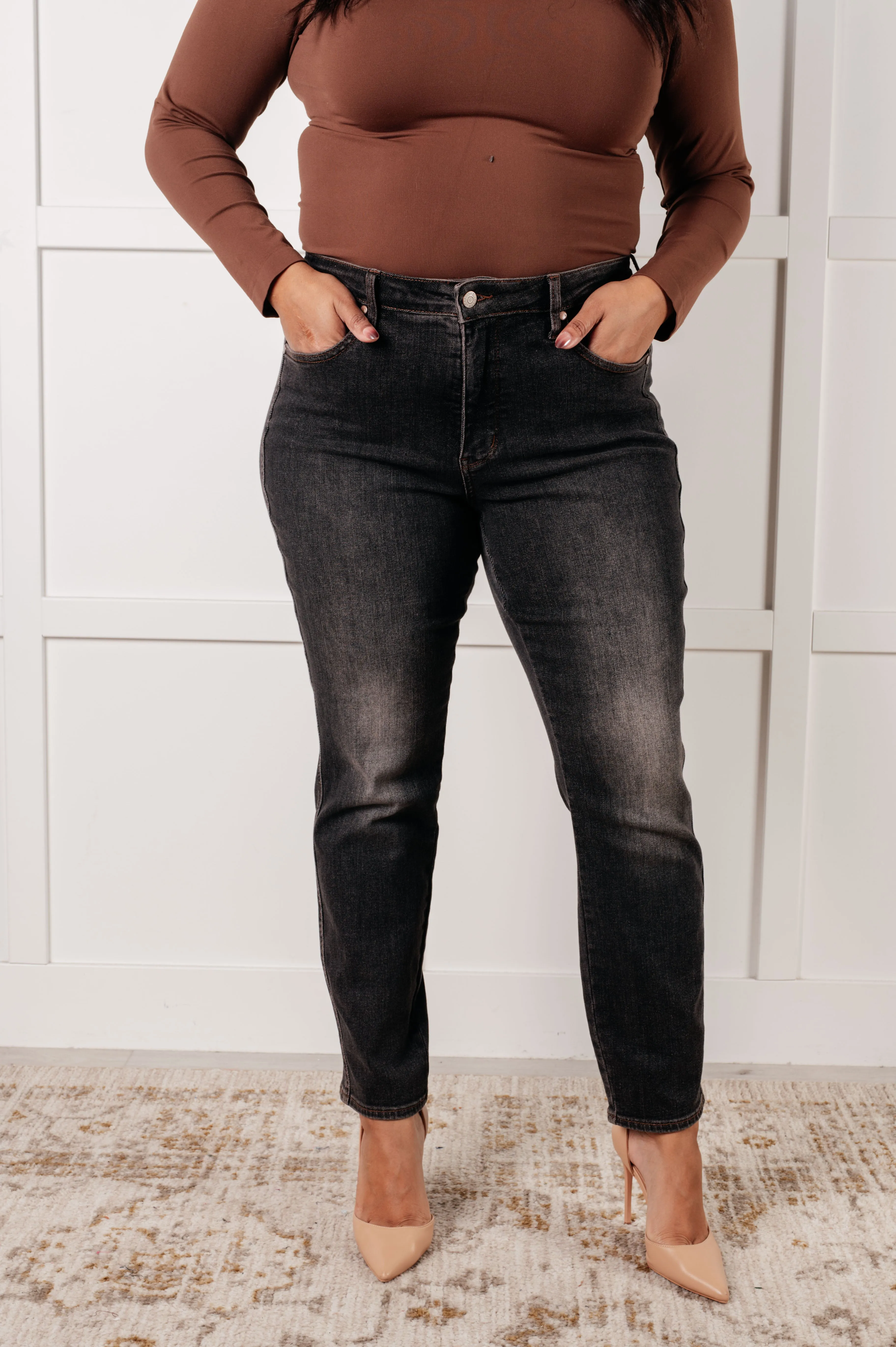 Rita Judy Blue Mid Rise Control Top Slim Jeans