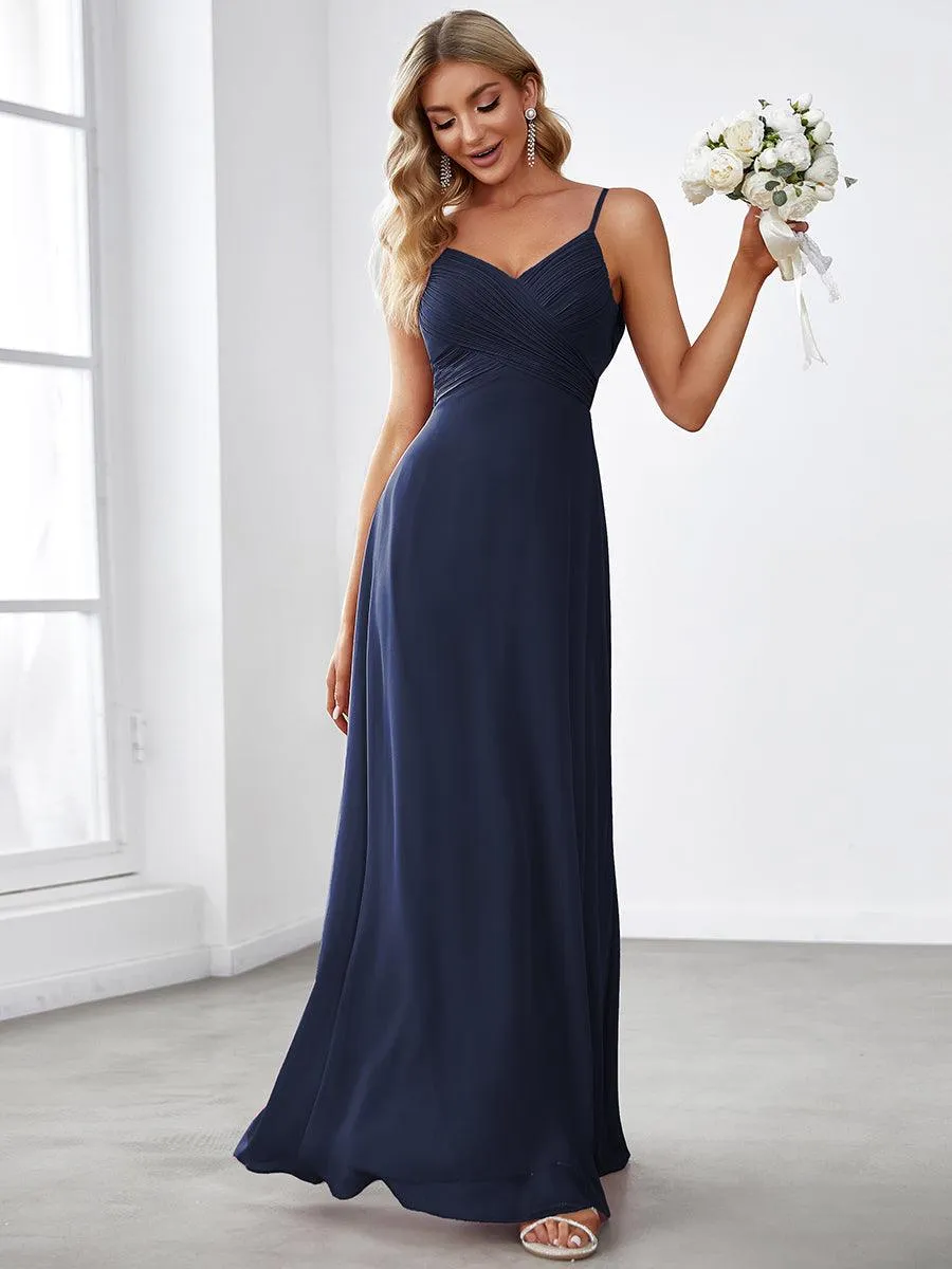 Robe de demoiselle d'honneur drapée au dos avec décolleté en cœur