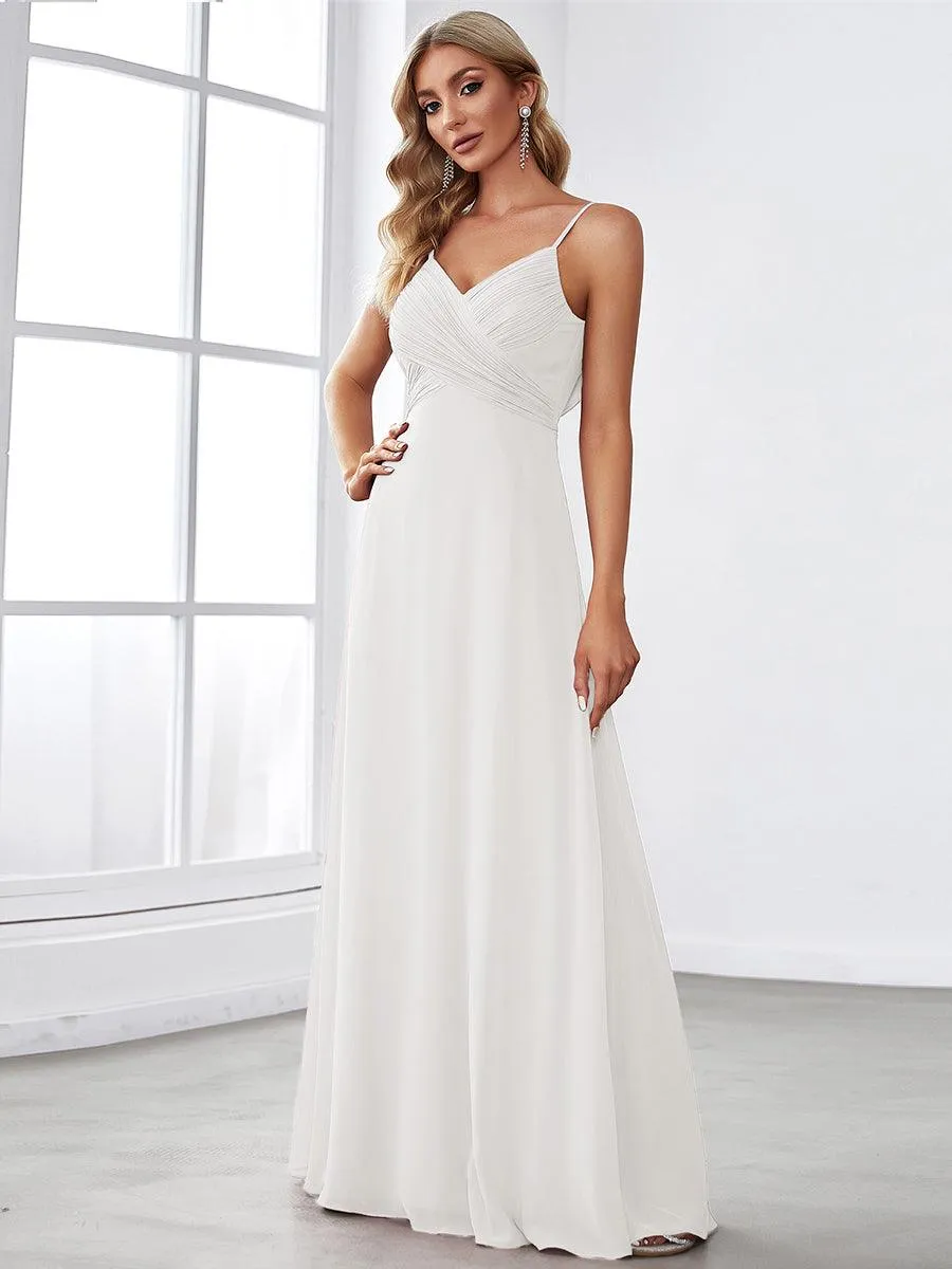 Robe de demoiselle d'honneur drapée au dos avec décolleté en cœur