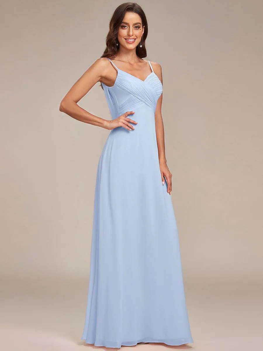 Robe de demoiselle d'honneur drapée au dos avec décolleté en cœur