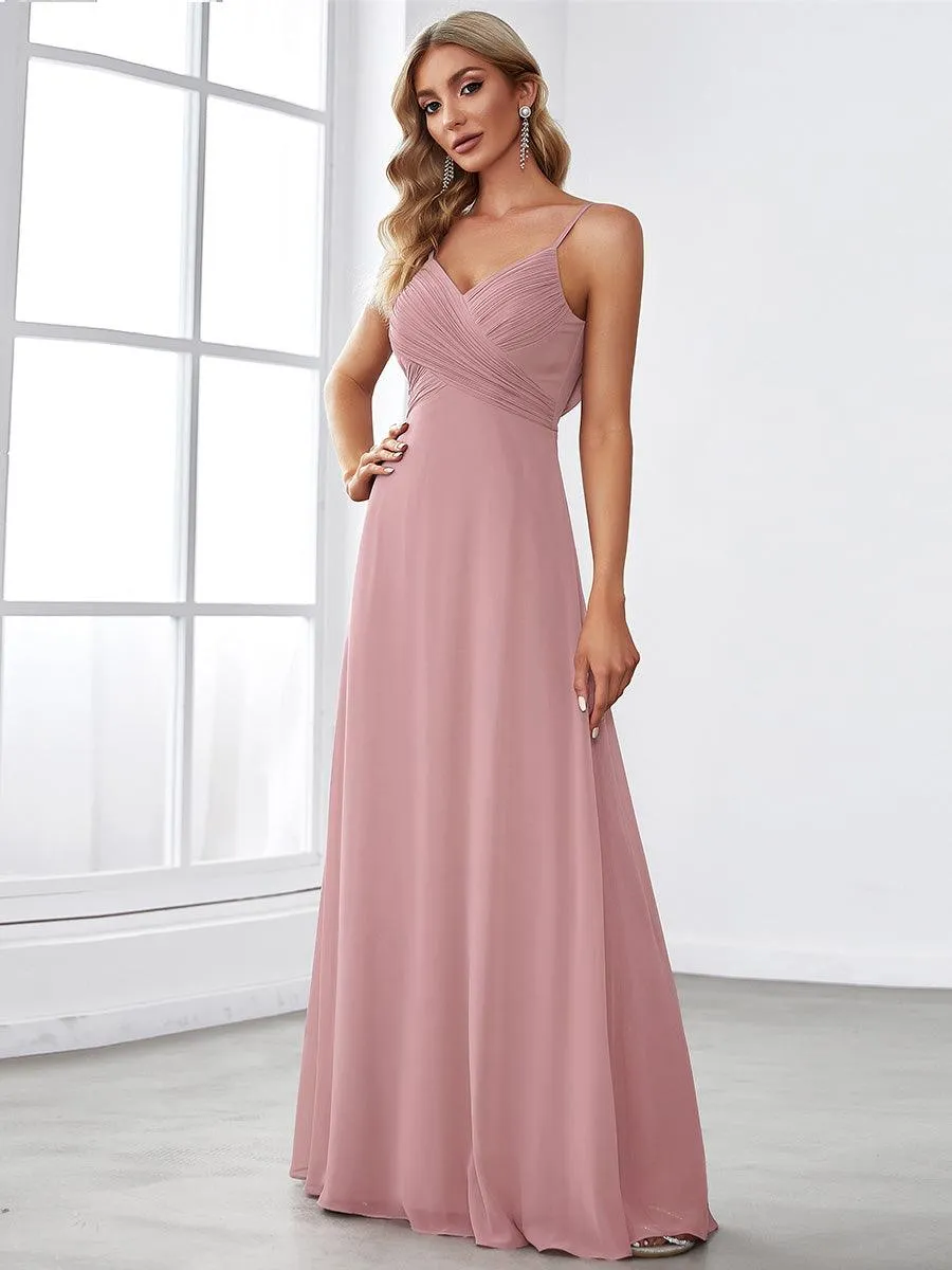 Robe de demoiselle d'honneur drapée au dos avec décolleté en cœur