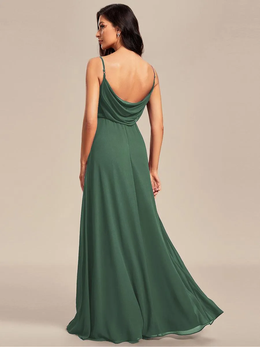 Robe de demoiselle d'honneur drapée au dos avec décolleté en cœur
