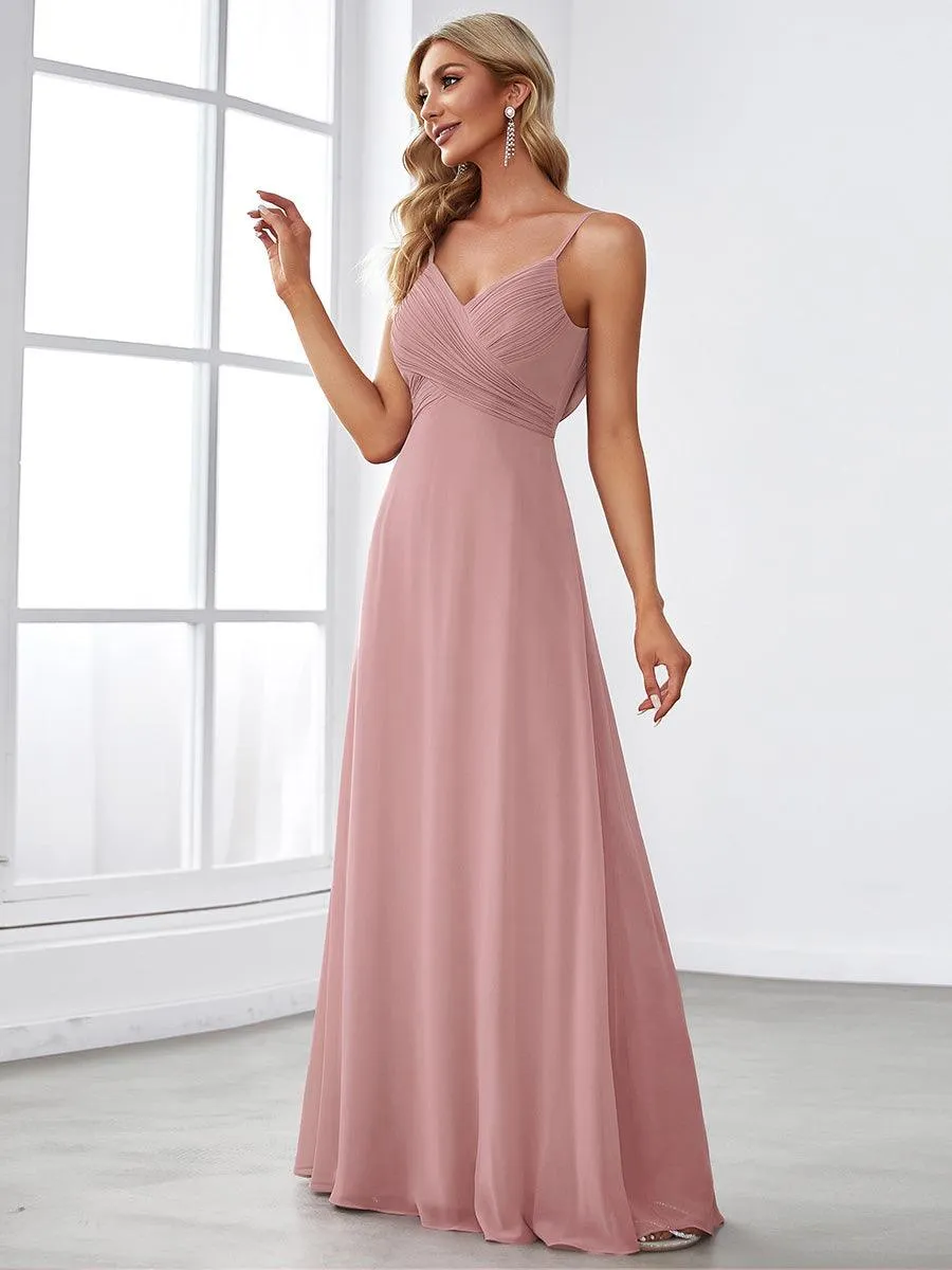 Robe de demoiselle d'honneur drapée au dos avec décolleté en cœur