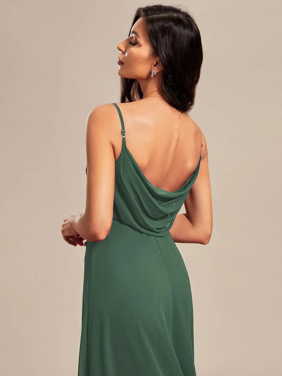 Robe de demoiselle d'honneur drapée au dos avec décolleté en cœur