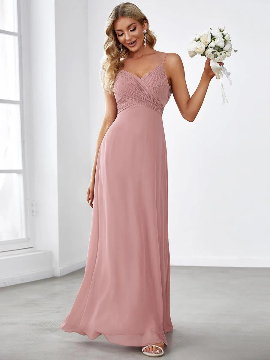 Robe de demoiselle d'honneur drapée au dos avec décolleté en cœur