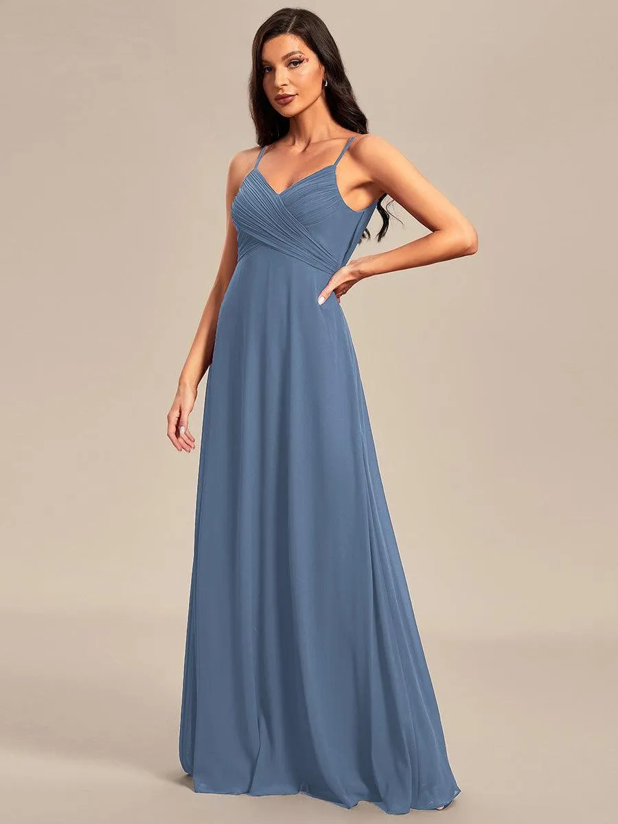 Robe de demoiselle d'honneur drapée au dos avec décolleté en cœur