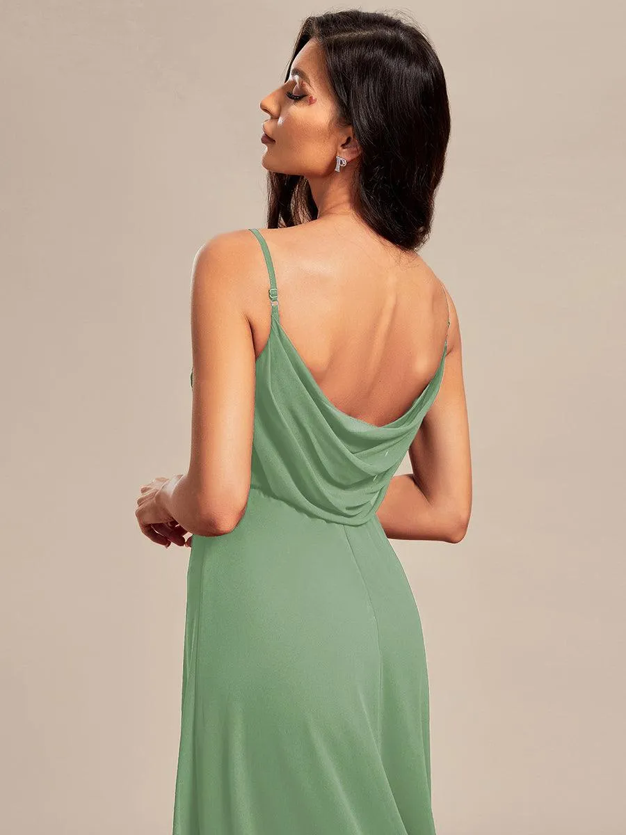 Robe de demoiselle d'honneur drapée au dos avec décolleté en cœur