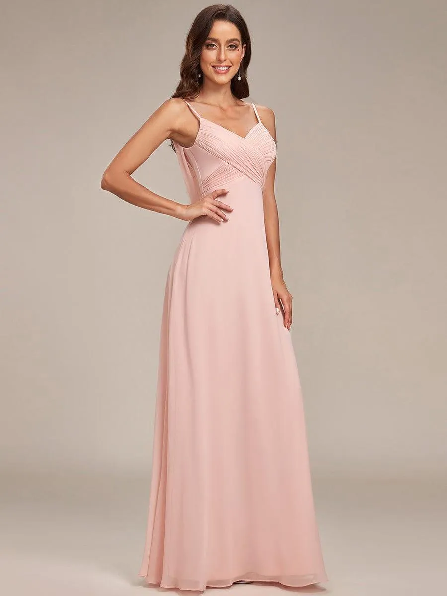 Robe de demoiselle d'honneur drapée au dos avec décolleté en cœur