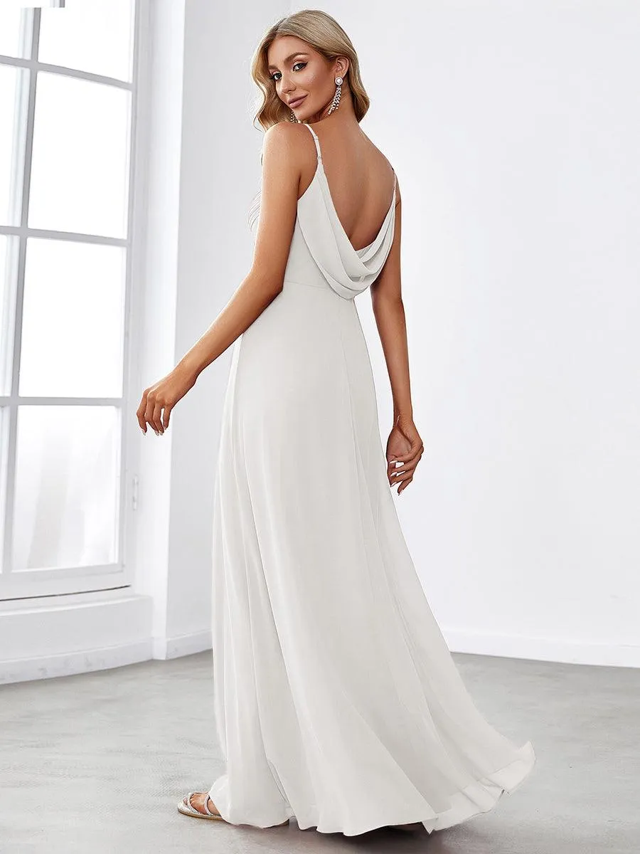 Robe de demoiselle d'honneur drapée au dos avec décolleté en cœur