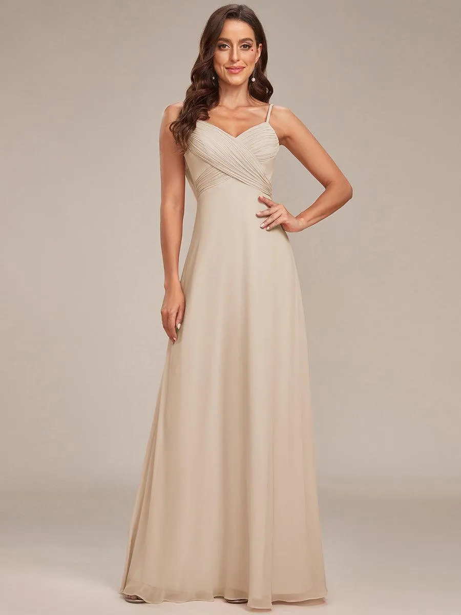 Robe de demoiselle d'honneur drapée au dos avec décolleté en cœur