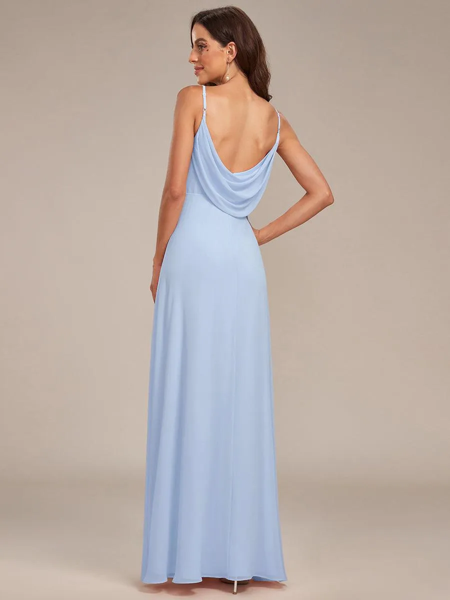 Robe de demoiselle d'honneur drapée au dos avec décolleté en cœur