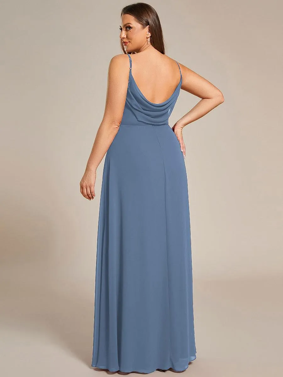 Robe de demoiselle d'honneur drapée au dos avec décolleté en cœur
